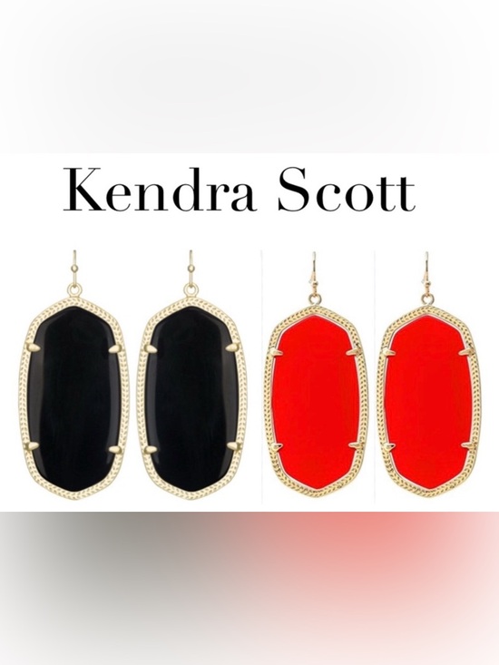 Kendra Scott Jewelry - Lot of 2x [Kendra Scott] Danielle Faceted Drop Earrings Red/Gold & Black/Gold